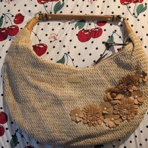 Elegant Tan Floral Women's Bag